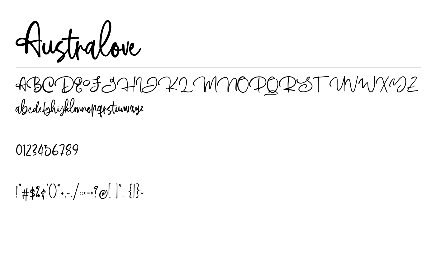 Australove Font preview