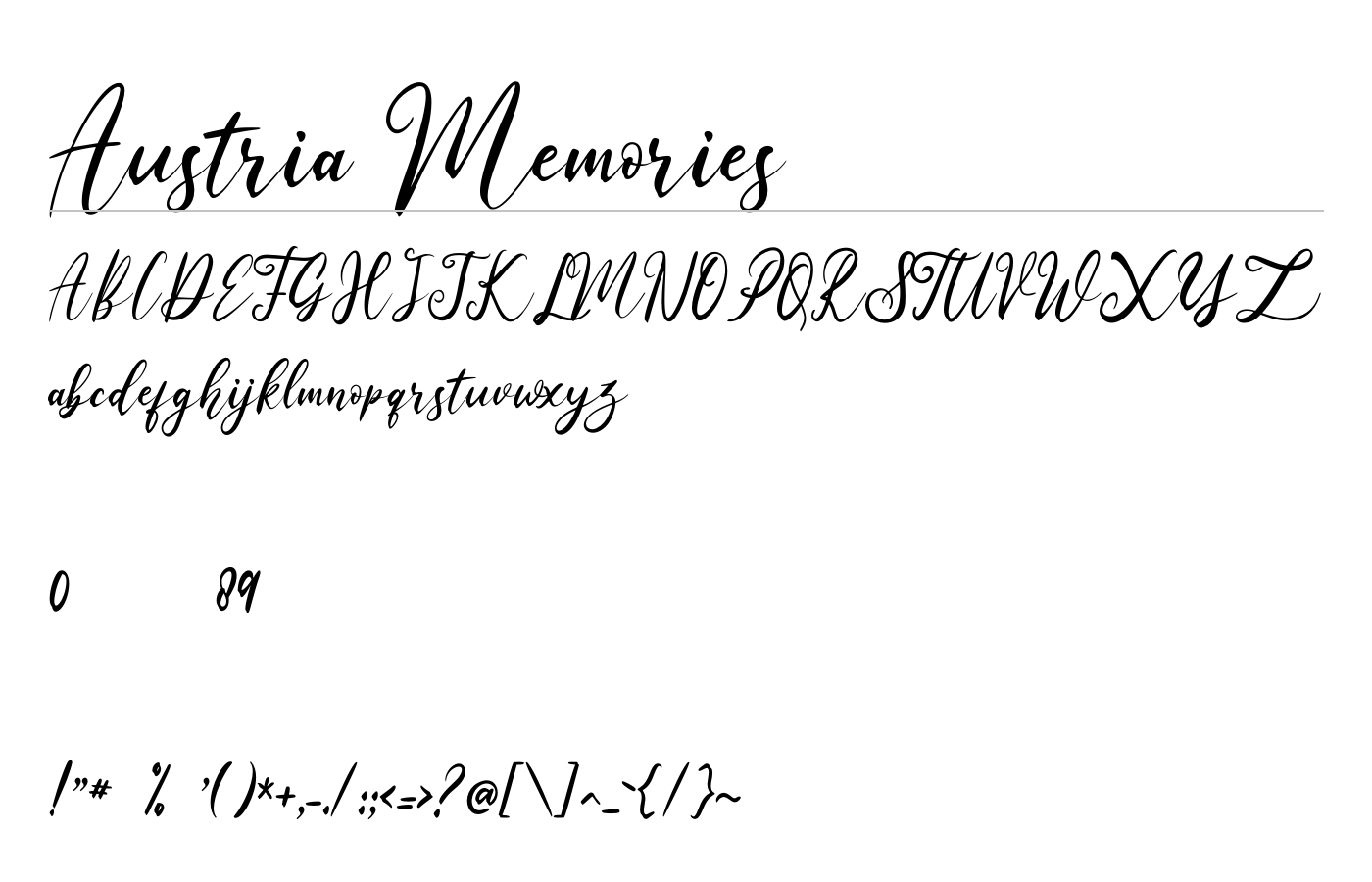Austria Memories Font preview