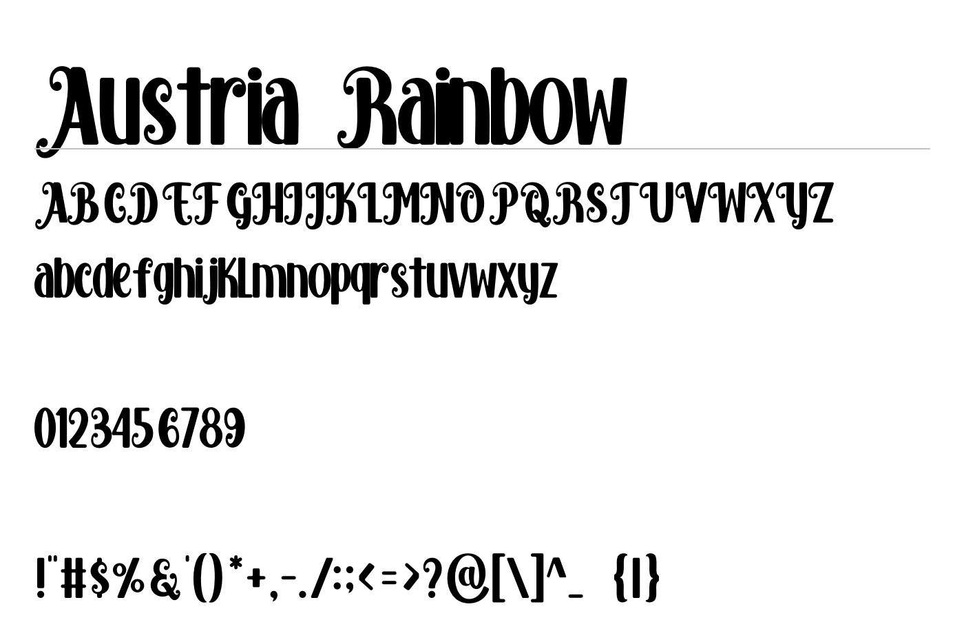 Austria Rainbow Font preview