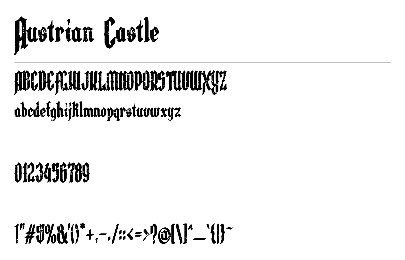Austrian Castle Font preview