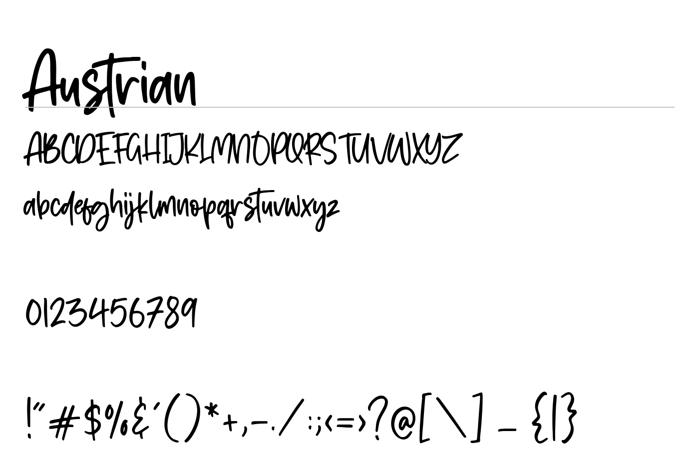Austrian Font preview