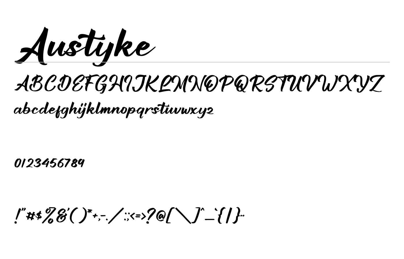 Austyke Font preview