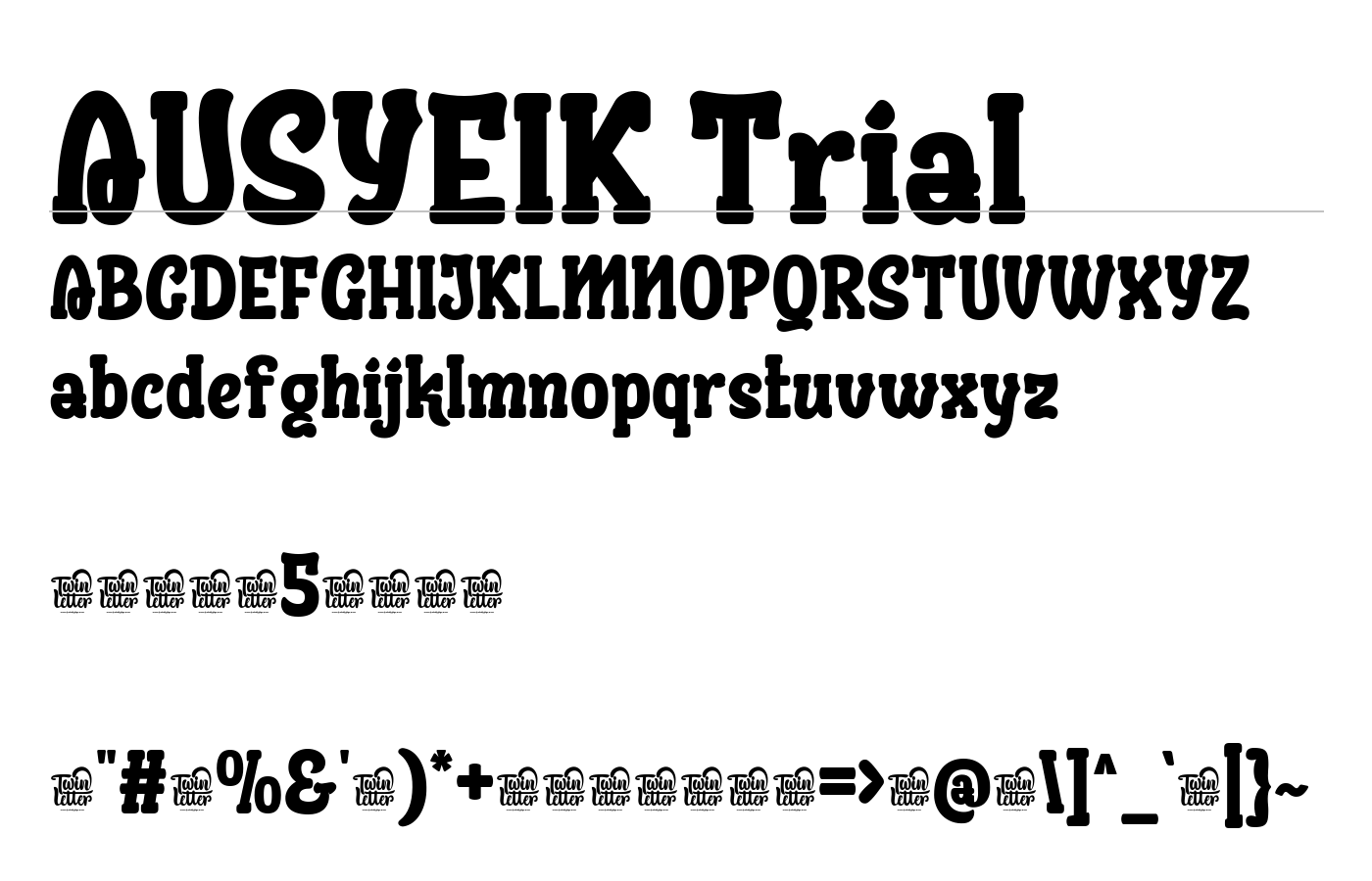 AUSYEIK Trial Font preview