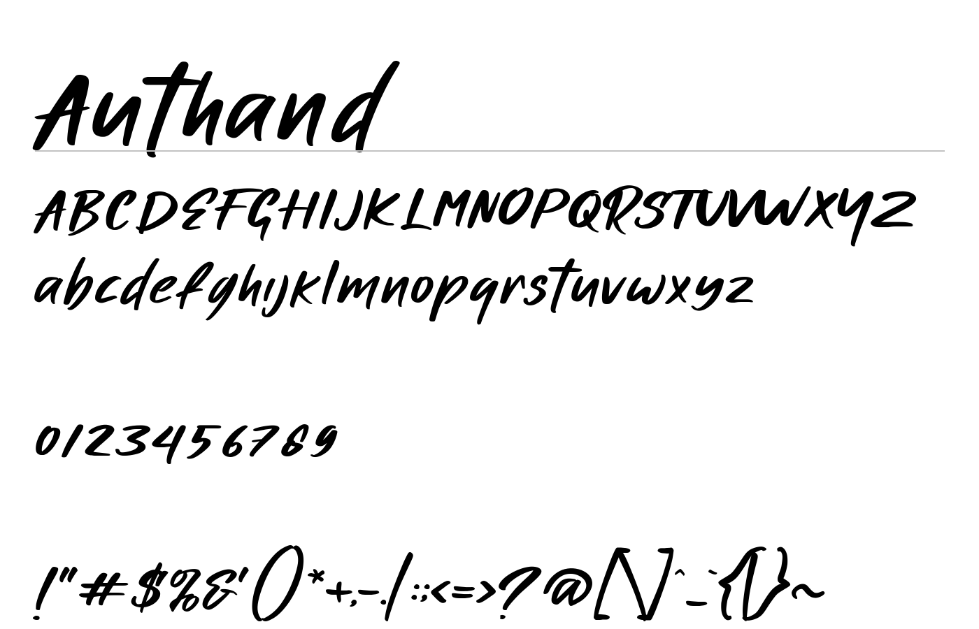 Authand Font preview