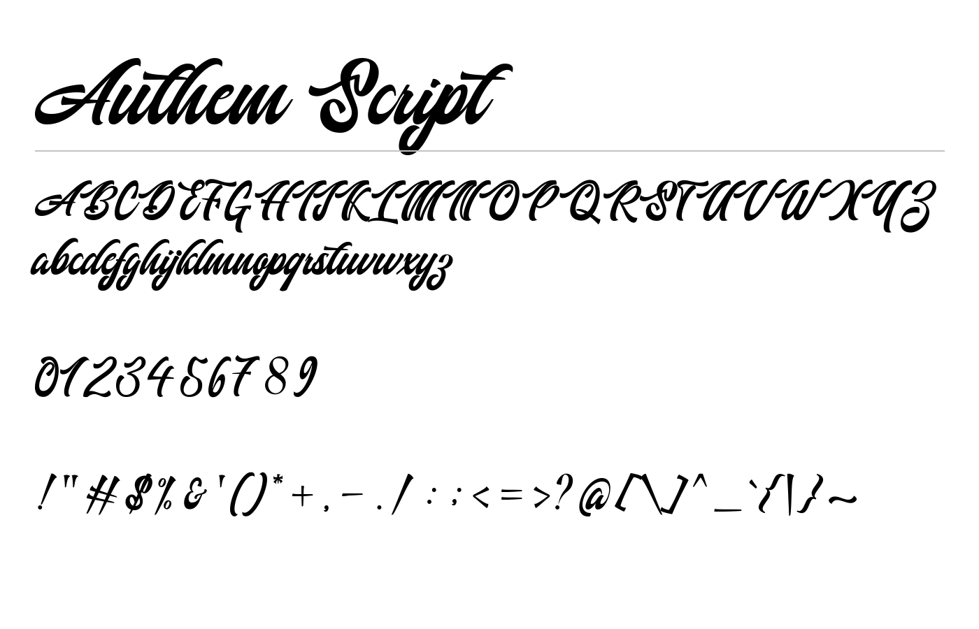 Authem Script Font preview