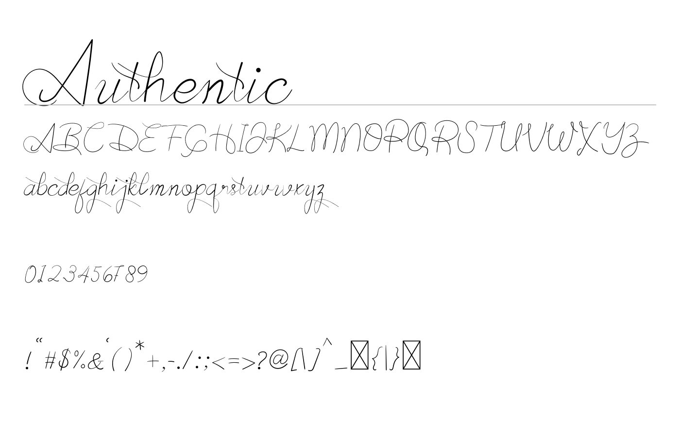 Authentic Font preview