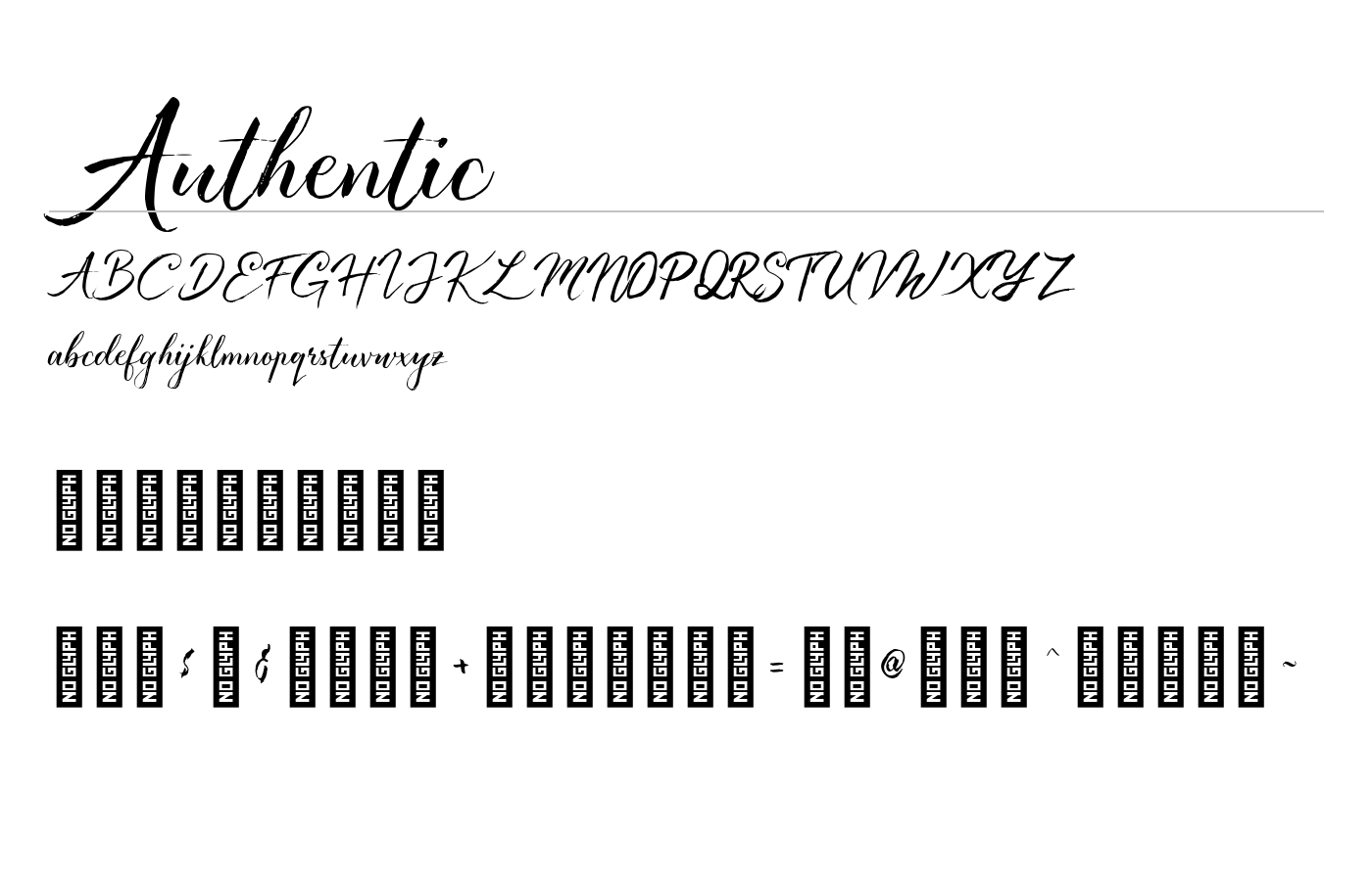 Authentic Font preview