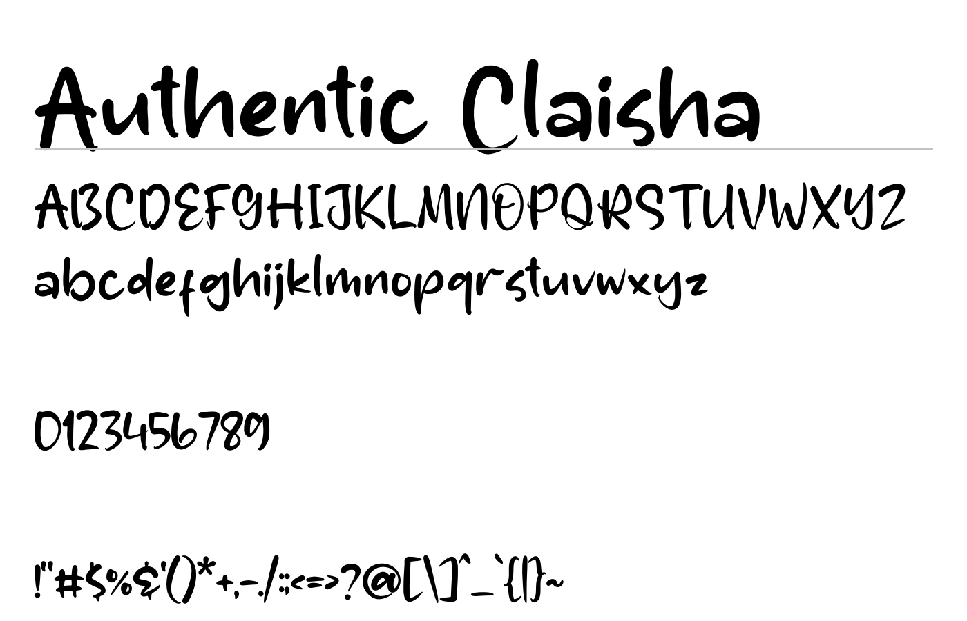 Authentic Claisha Font preview