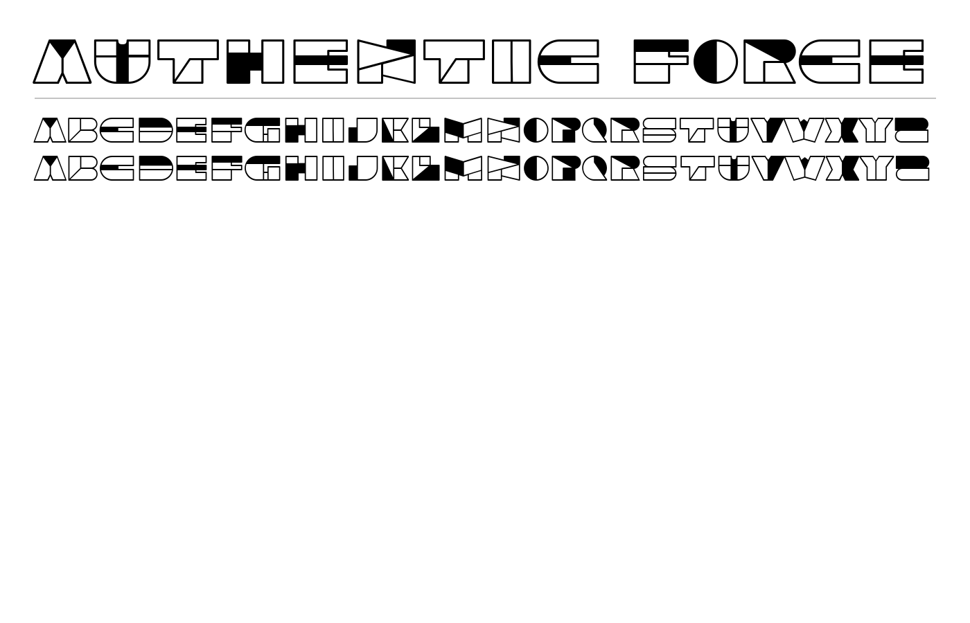 Authentic Force Font preview