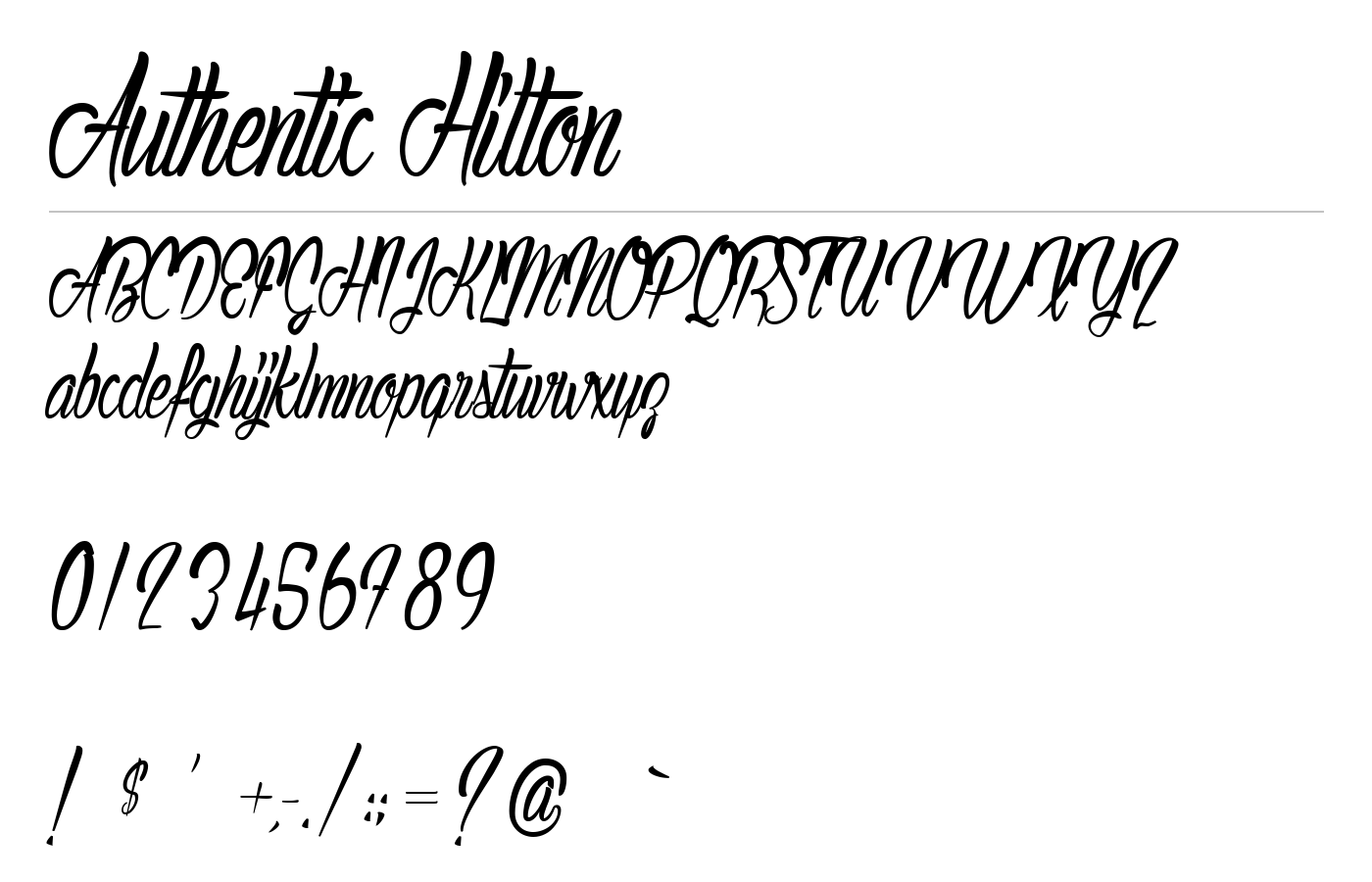 Authentic Hilton Font preview