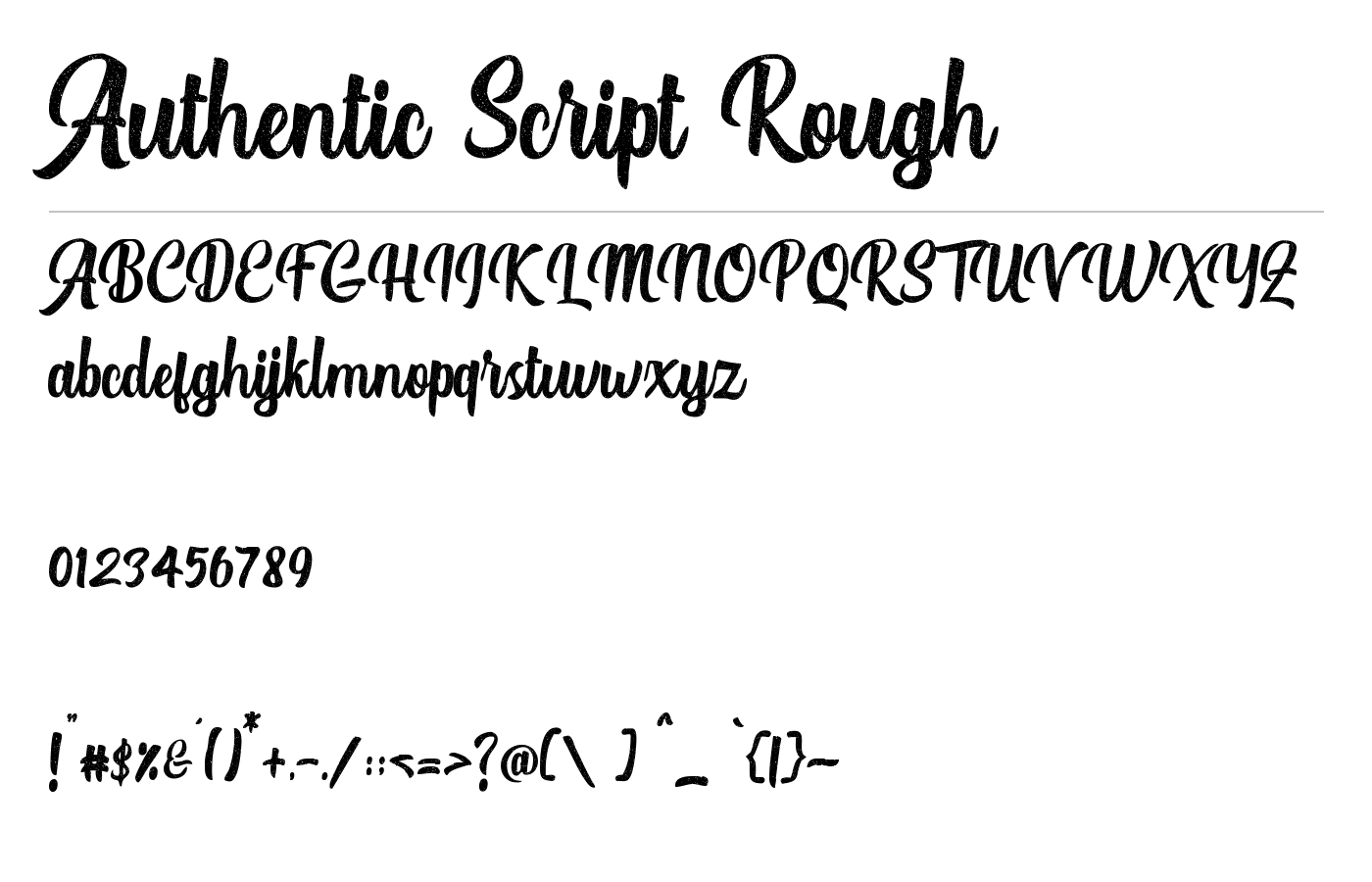 Authentic Script Rough Font preview