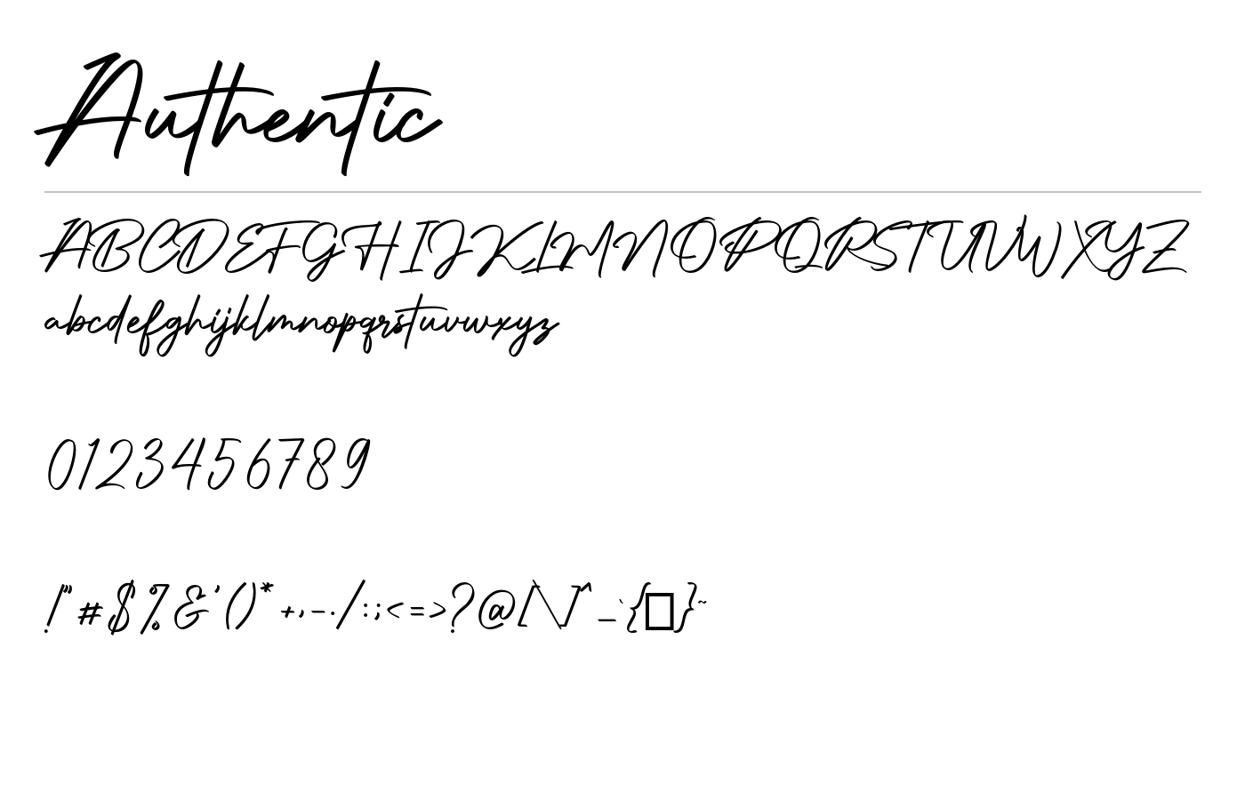 Authentic Font preview