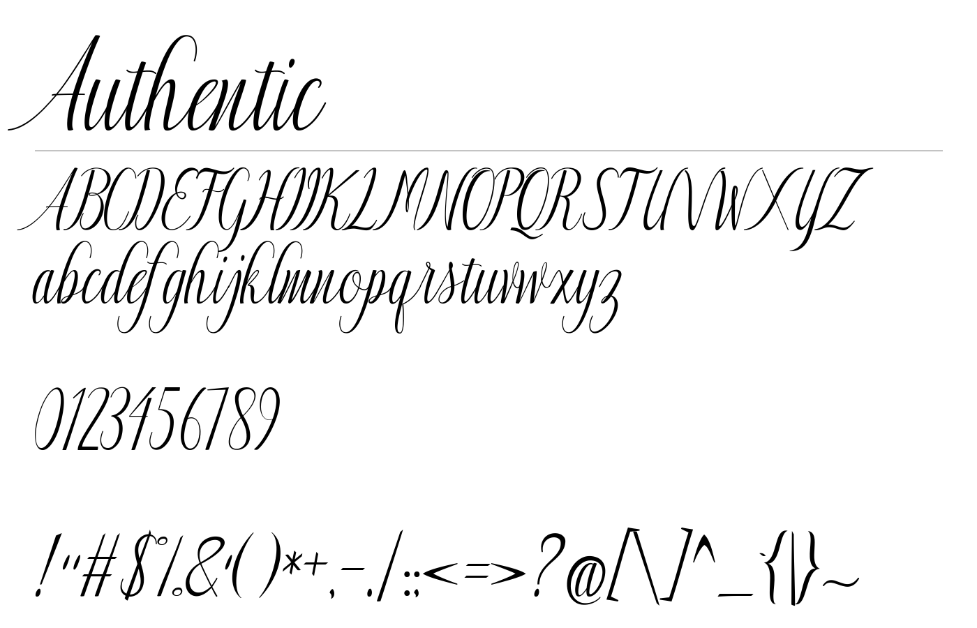 Authentic Font preview