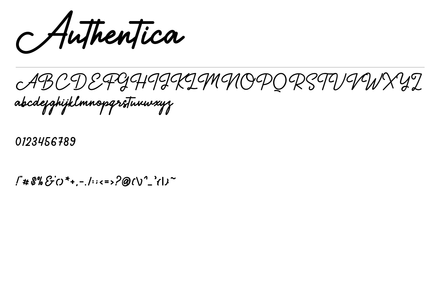 Authentica Font preview