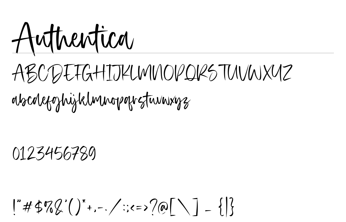 Authentica Font preview