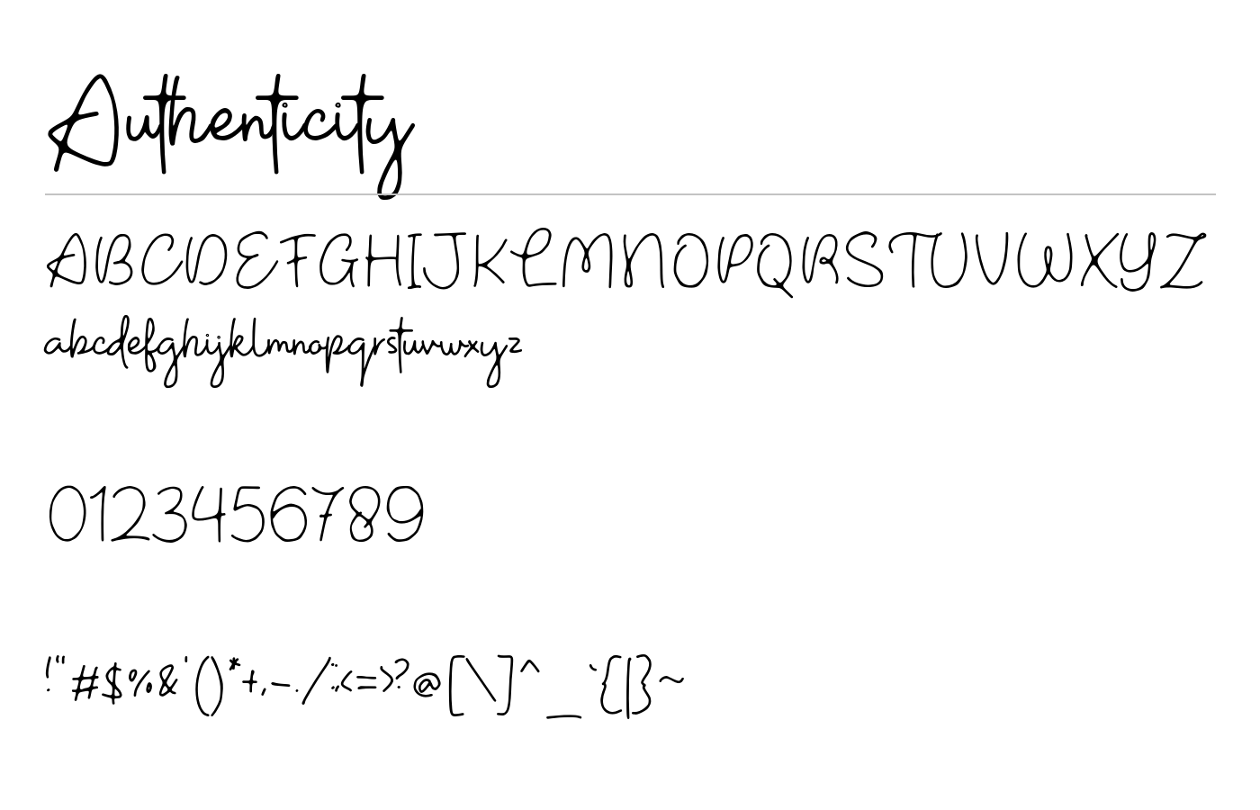 Authenticity Font preview