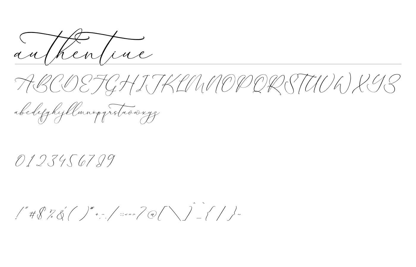 Authentiue Font preview