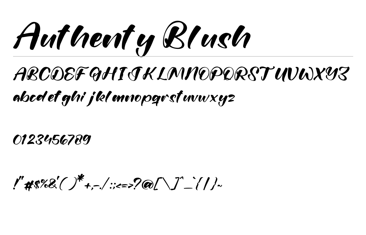 Authenty Blush Font preview