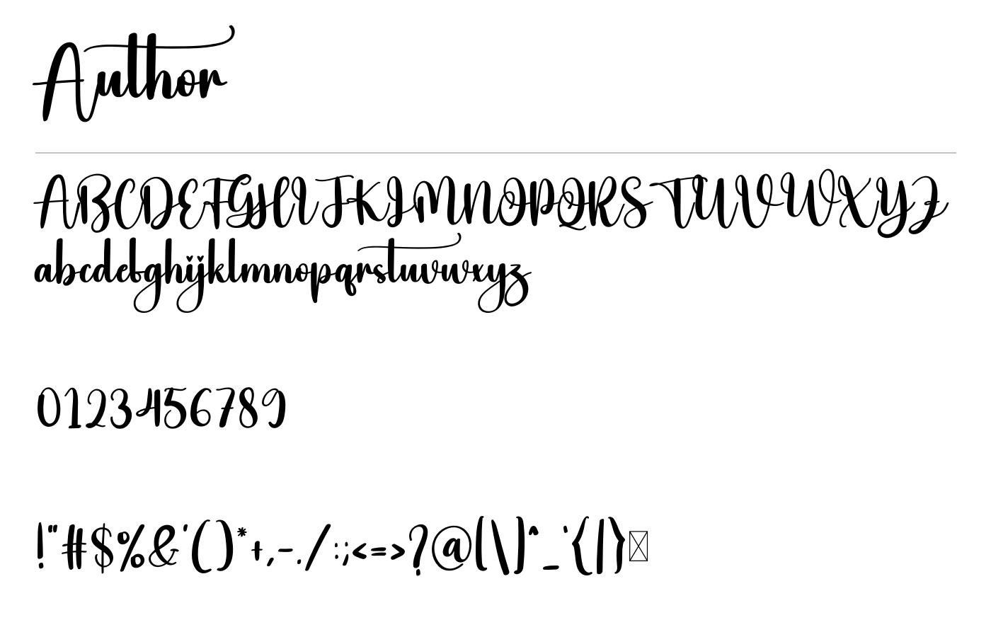 Author Font preview