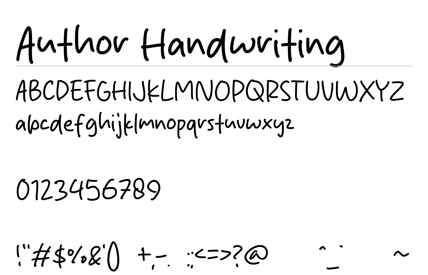 Author Handwriting Font preview
