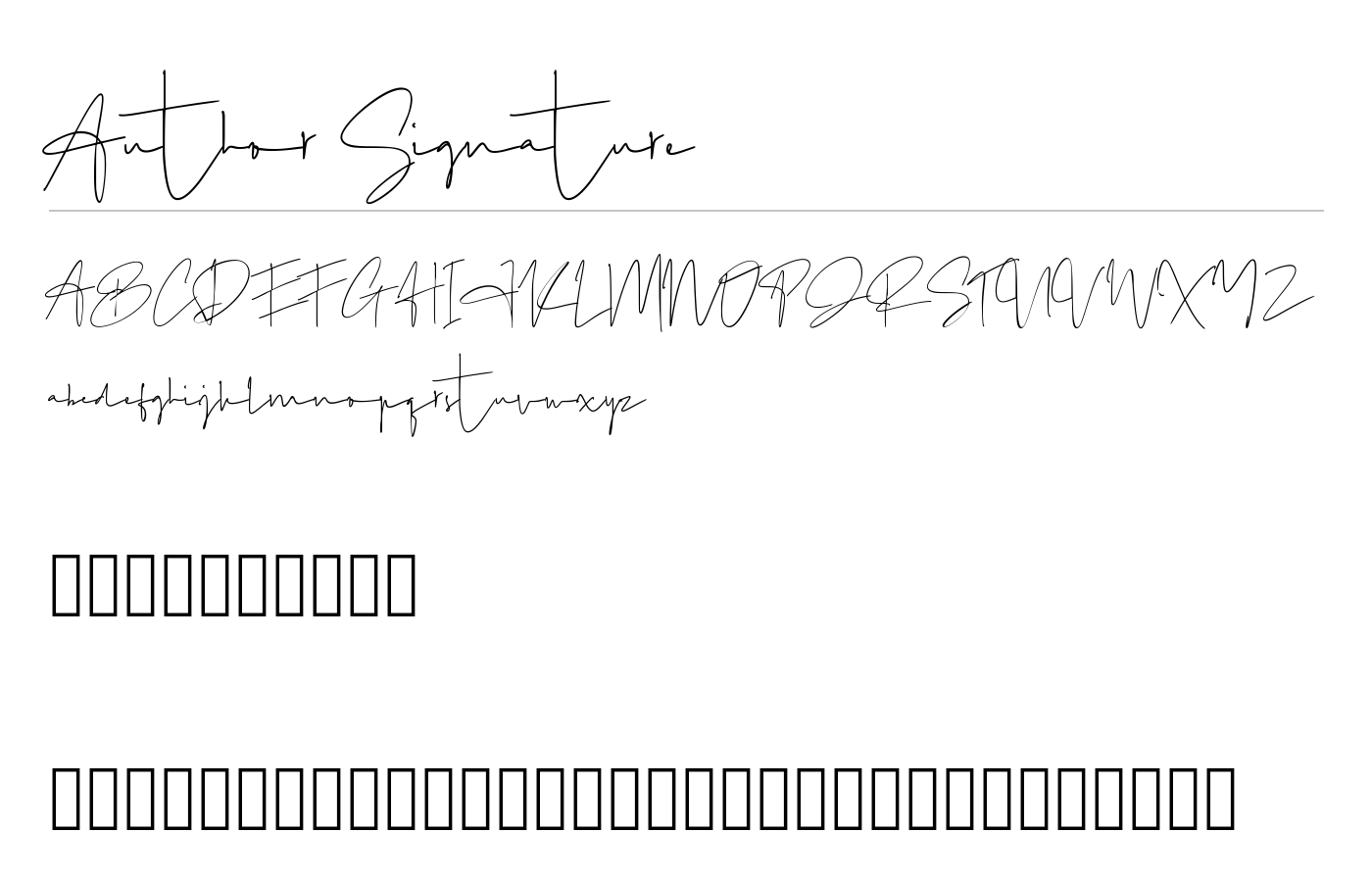Author Signature Font preview