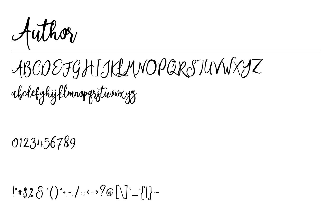 Author Font preview