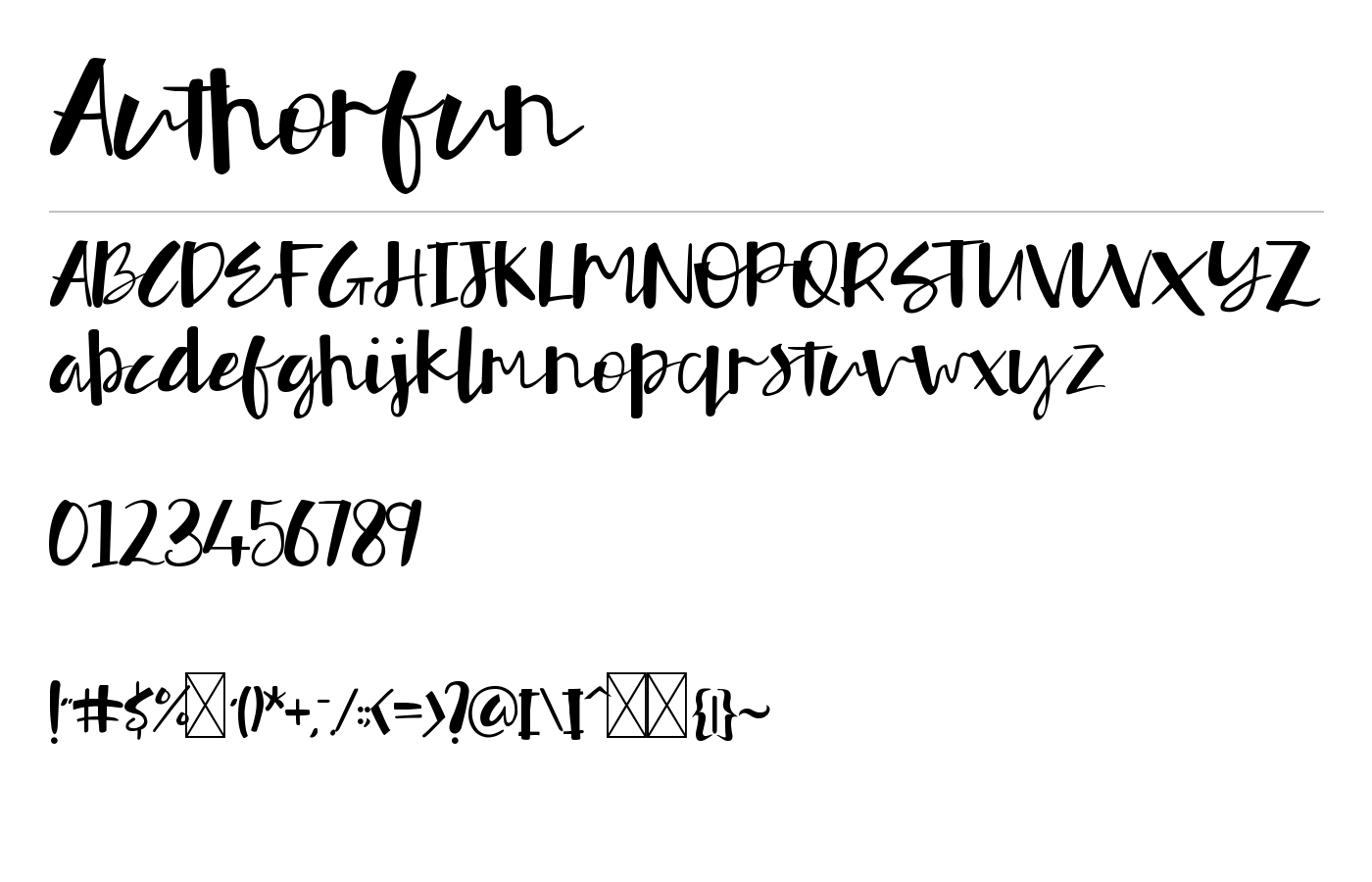 Authorfun Font preview