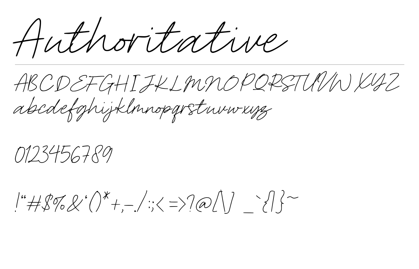 Authoritative Font preview