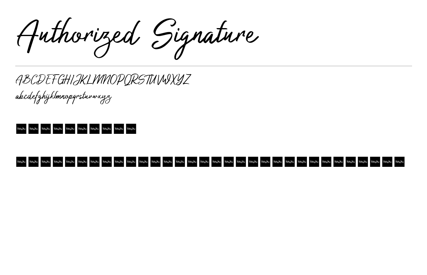 Authorized Signature Font preview