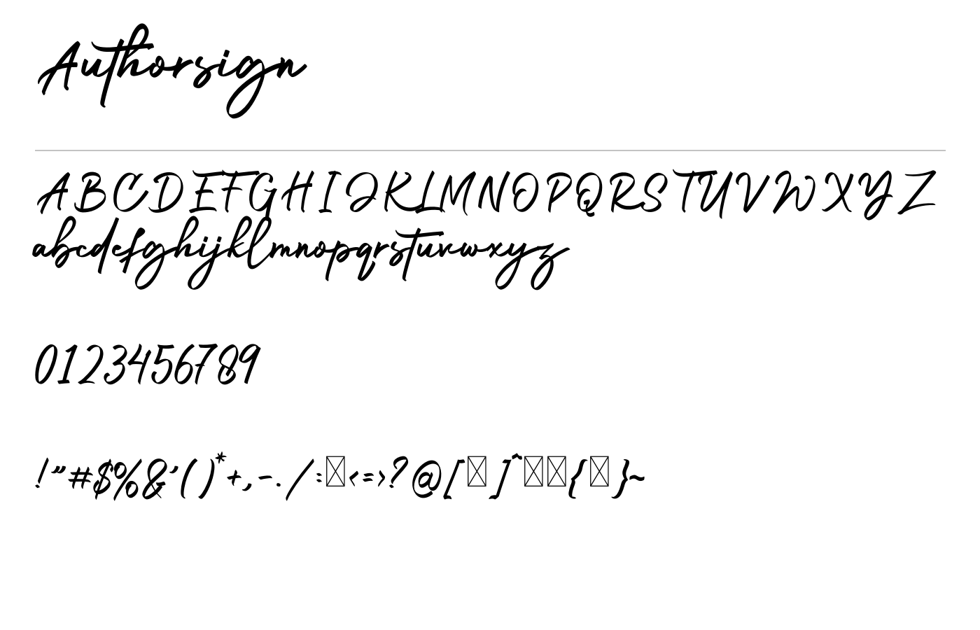 Authorsign Font preview