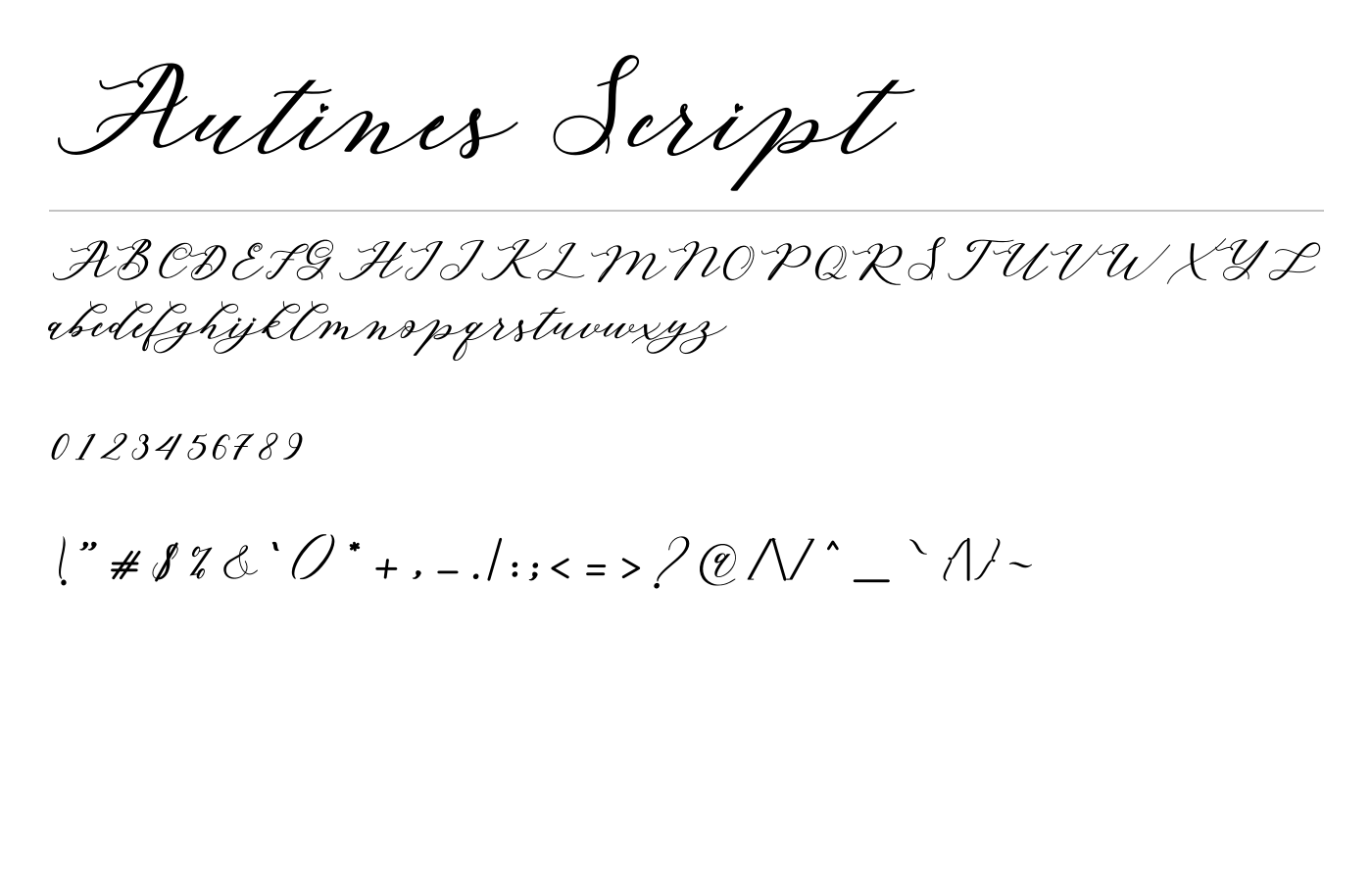 Autines Script Font preview