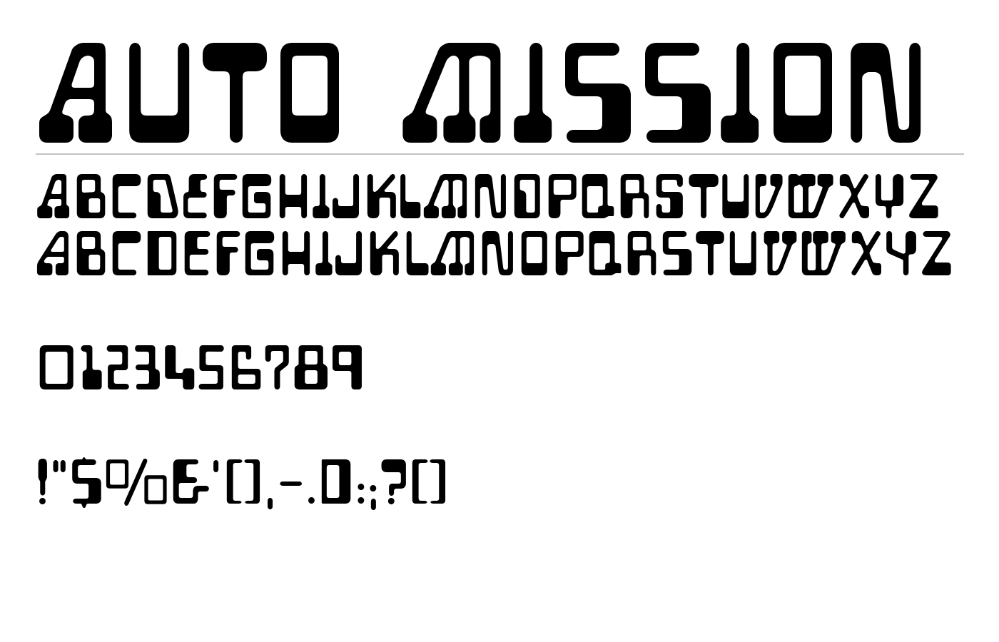Auto Mission Font preview