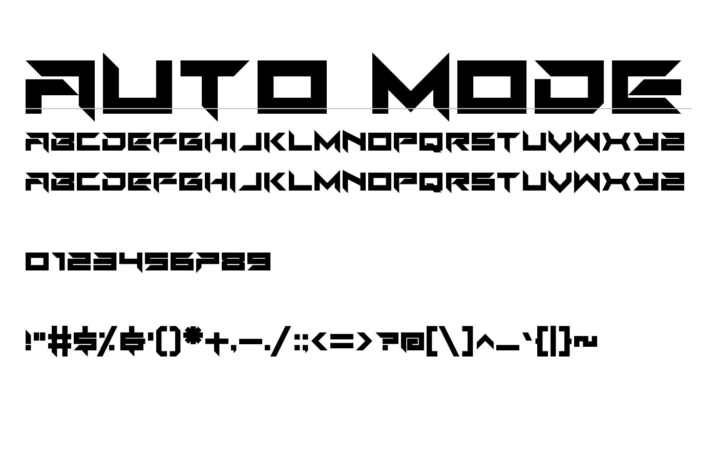 Auto Mode Font preview