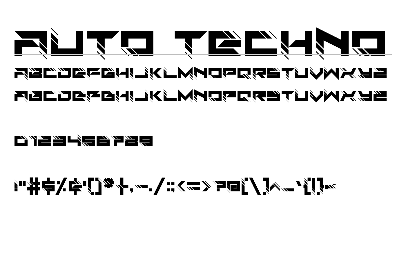 Auto Techno Font preview