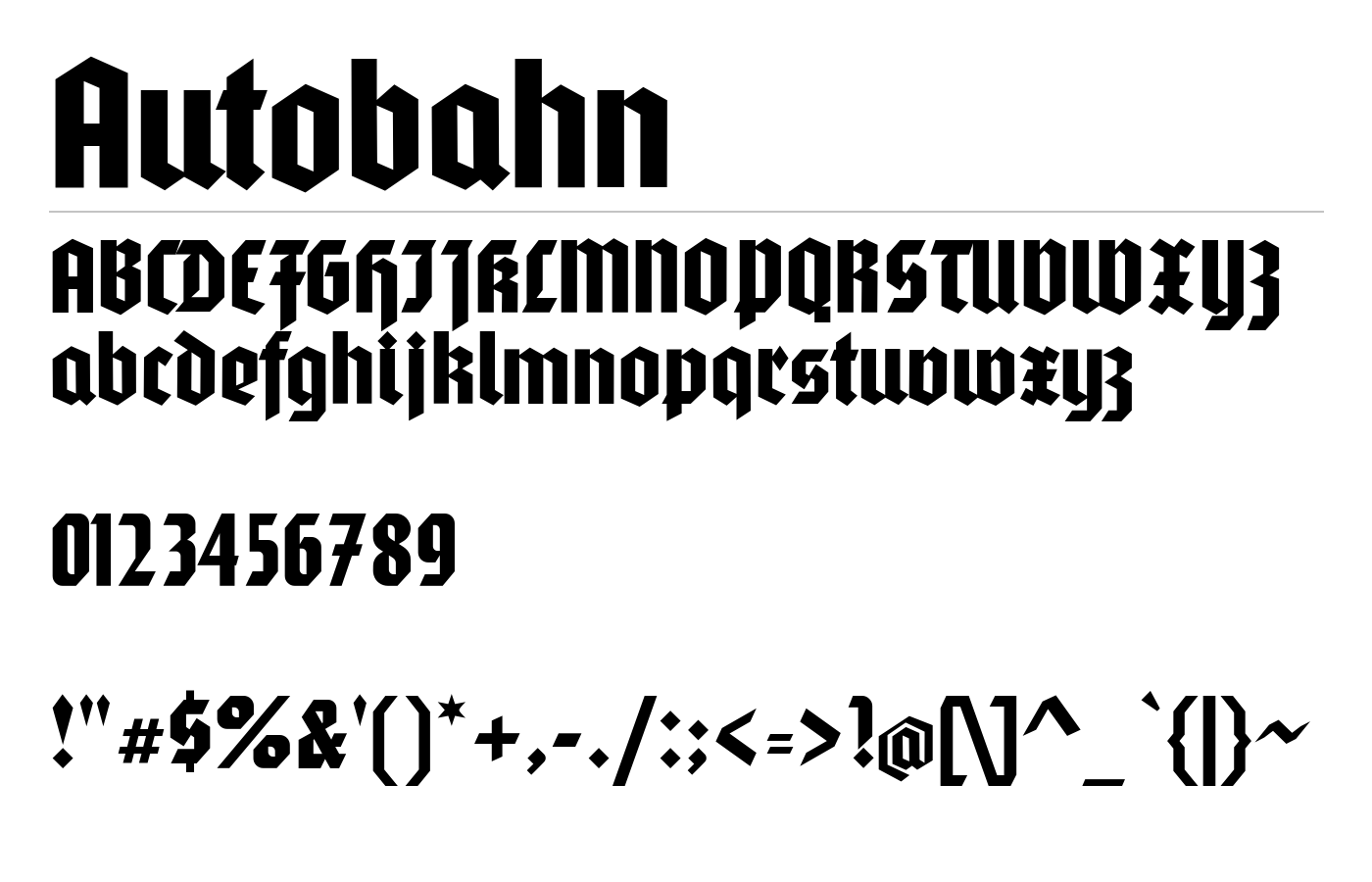 Autobahn Font preview
