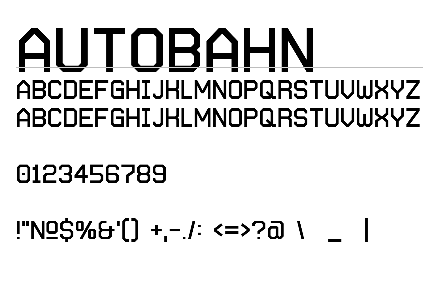 Autobahn Stencil Font preview