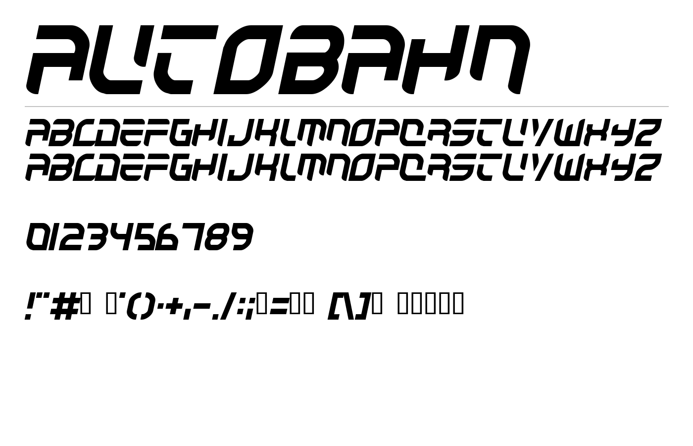 Autobahn Font preview