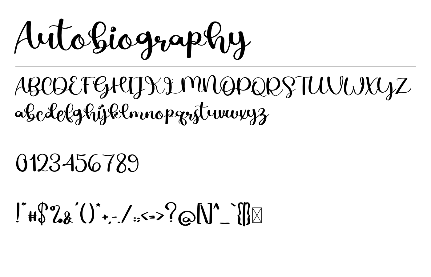 Autobiography Font preview
