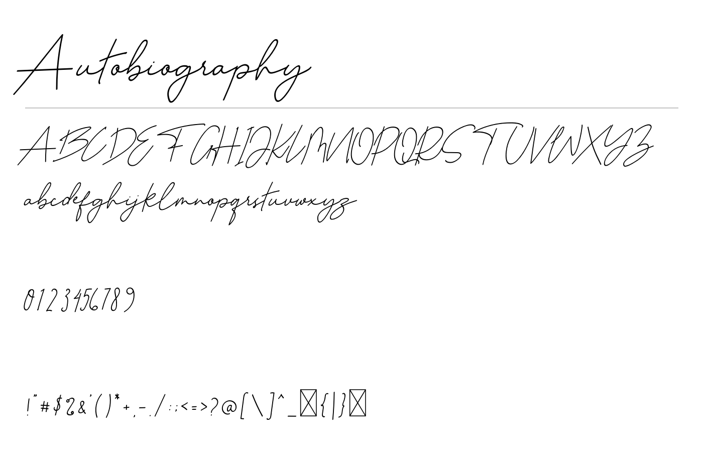 Autobiography Font preview