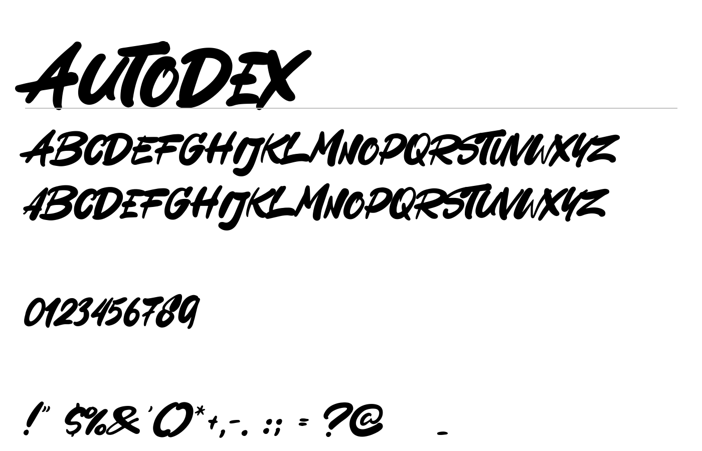 Autodex Font preview