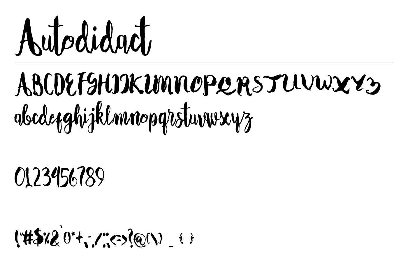 Autodidact Font preview
