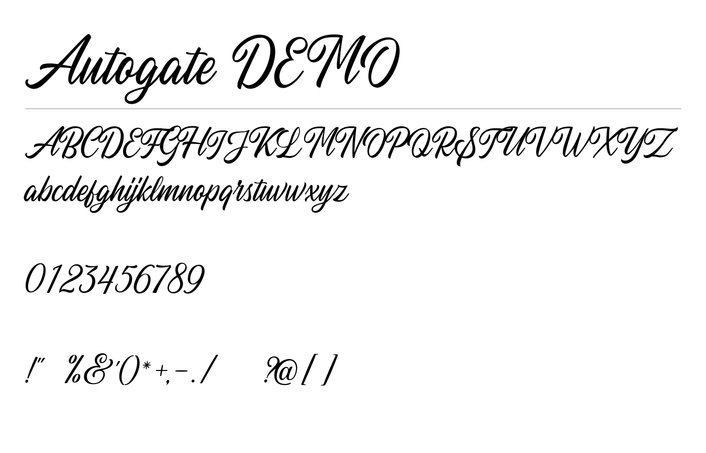 Autogate DEMO Font preview
