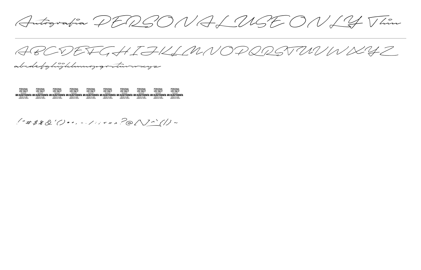 Autografia PERSONAL USE ONLY Font preview