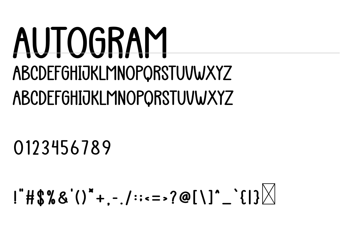 Autogram Font preview
