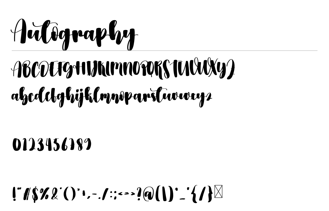 Autography Font preview