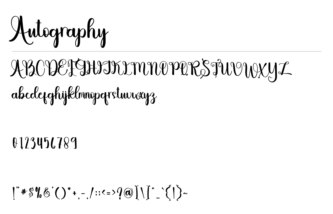 Autography Font preview