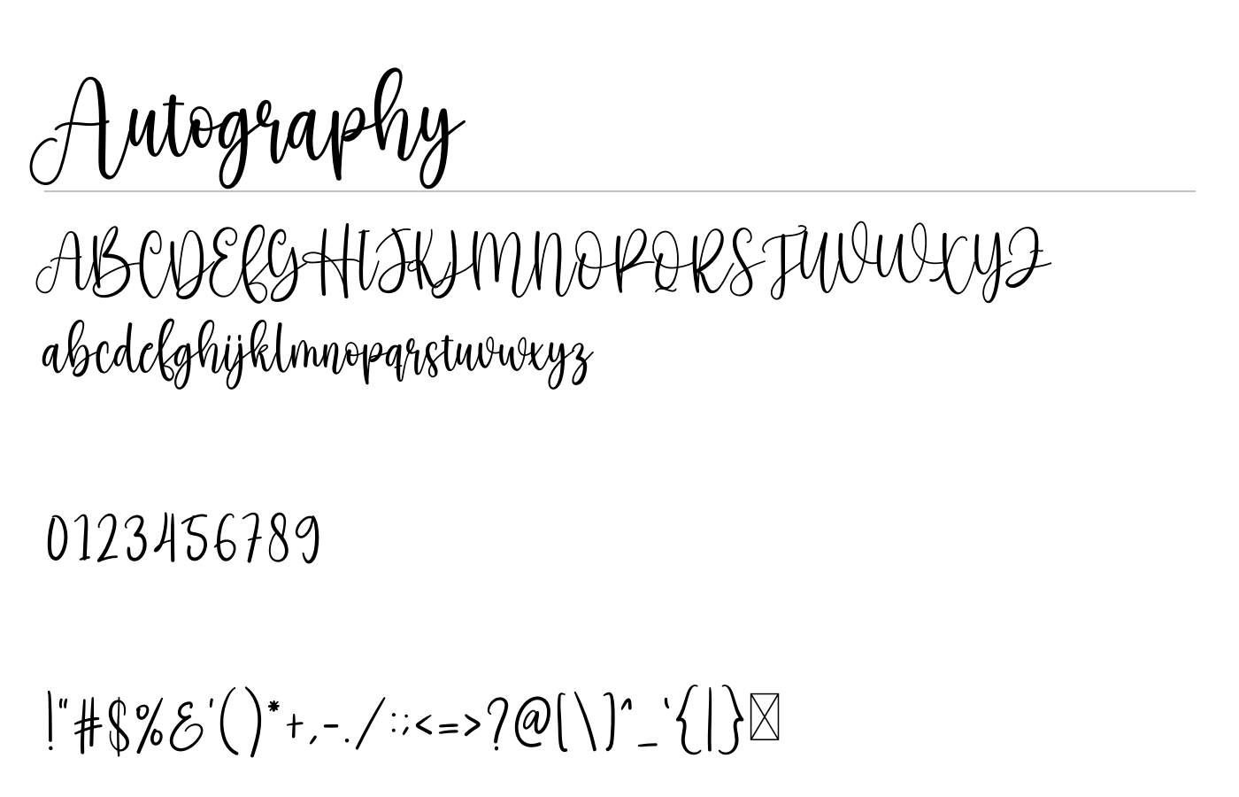 Autography Font preview