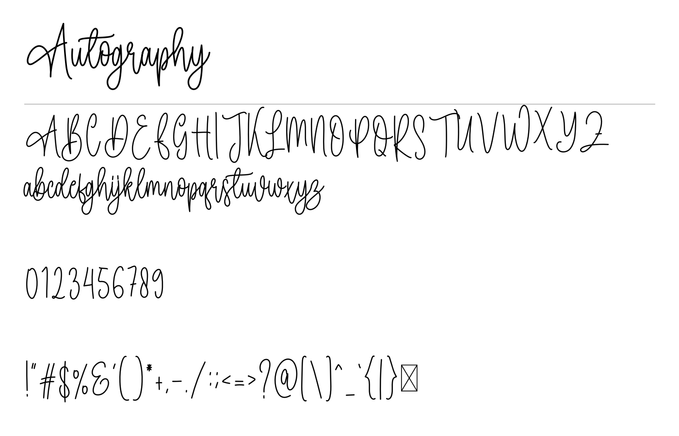 Autography Font preview
