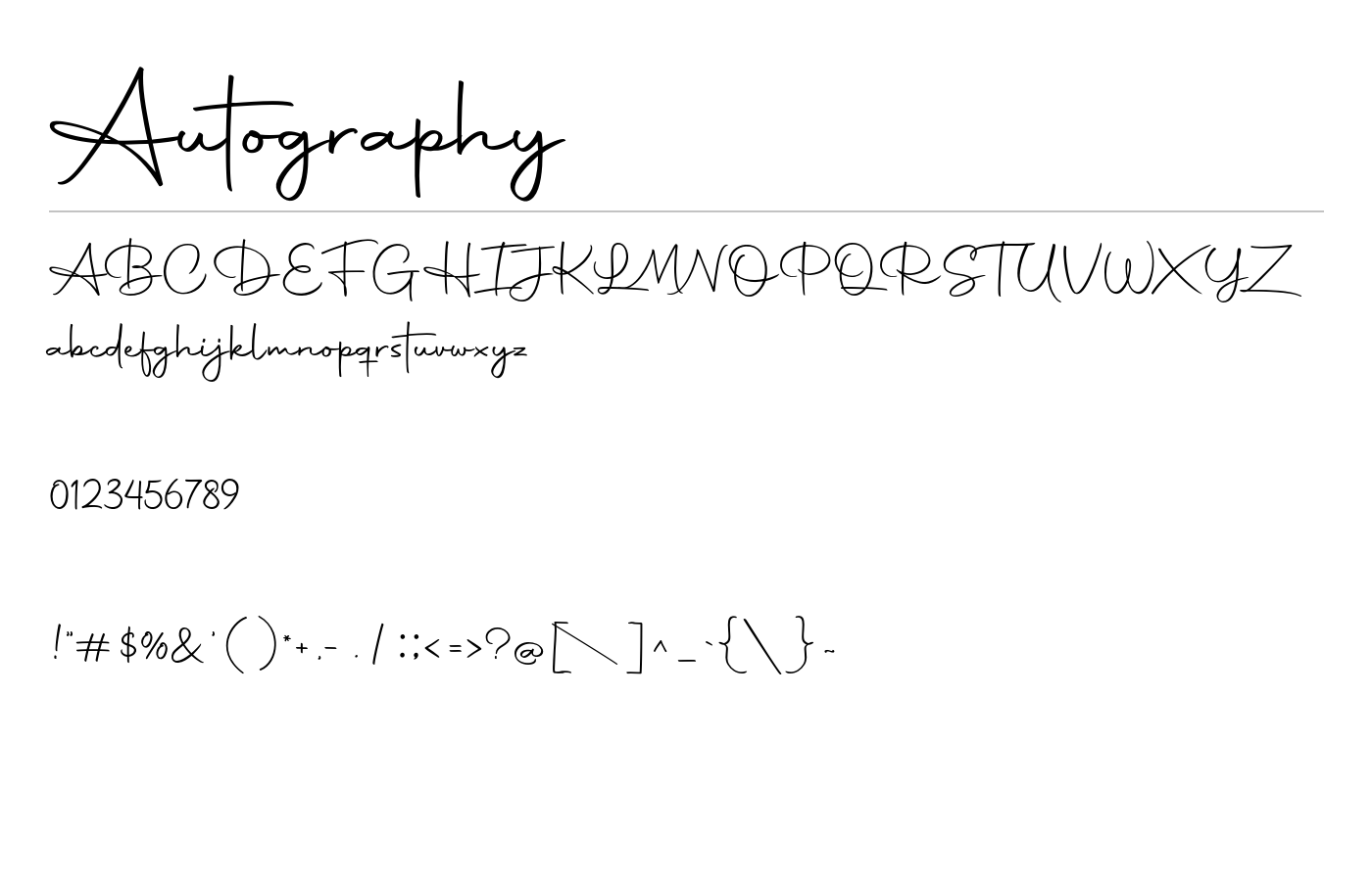Autography Font preview