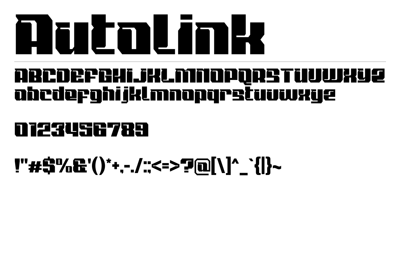 Autolink Font preview